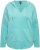 Ulla Popken Open Edged Long Sleeve V-Neck Hoodie Mint Green - Naisten hupparit ja collegepaidat isot koot - 