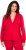 Ulla Popken Plunge Neck Long Sleeve Hoodie Salsa Red - Naisten hupparit ja collegepaidat isot koot - 