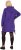 Ulla Popken Longline Lace Up Hoodie Purple - Naisten hupparit ja collegepaidat isot koot - 