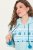 Ulla Popken Plush Alpine Striped Motif Loungewear Hoodie Baby Blue - Naisten hupparit ja collegepaidat isot koot - Mukavat collegepaidat, huput ja neuleet