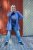 Ulla Popken Tiered Flounce Panel Zip Up Hoodie Atlantic Blue - Naisten hupparit ja collegepaidat isot koot - 