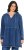 Ulla Popken Indigo Dyed Flounce Panel Hoodie Blue - Hupparit ja collegepaidat - 