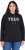 Ulla Popken TRUE Lettering Hoodie Black - Naisten hupparit ja collegepaidat isot koot - 