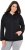 Ulla Popken Eyelet Embroidered Zip-Up Hoodie Black - Naisten hupparit ja collegepaidat isot koot - 