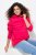 Ulla Popken Oversized Striped Long Sleeve Hoodie Lychee - Naisten hupparit ja collegepaidat isot koot - Mukavat collegepaidat, huput ja neuleet