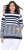 Ulla Popken Oversized Striped Long Sleeve Hoodie Ink Blue - Hupparit ja collegepaidat - 