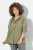 Ulla Popken Mixed Texture Button Down Hoodie Pond Green - Naisten hupparit ja collegepaidat isot koot - Mukavat collegepaidat, huput ja neuleet