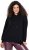 Ulla Popken Decorative Lace-Up Hoodie Black - Naisten hupparit ja collegepaidat isot koot - 