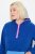 Ulla Popken Color Block Fleece Hoodie Denim Blue - Naisten hupparit ja collegepaidat isot koot - Mukavat collegepaidat, huput ja neuleet