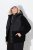 Ulla Popken Mixed Texture Hoodie Black - Naisten hupparit ja collegepaidat isot koot - Mukavat collegepaidat, huput ja neuleet