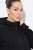 Ulla Popken Mix Fabric Reflective Trim Zip Hoodie Black - Naisten hupparit ja collegepaidat isot koot - Mukavat collegepaidat, huput ja neuleet