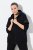 Ulla Popken Mix Fabric Reflective Trim Zip Hoodie Black - Naisten hupparit ja collegepaidat isot koot - Mukavat collegepaidat, huput ja neuleet