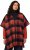 Ulla Popken Oversized Plaid Wing Collar Poncho Red Orange - Takit - 