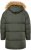 JP1880 Quilted Parka Lightweight and Warm with Faux Fur Hood Dark Green - Takit - Miesten Takit, isot koot – 2XL – 12XL