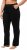Ulla Popken Bootcut Elastic Waist Cotton French Terry Sport Pants Black - Farkut & Housut Isoissa Koissa – Plus Size - 