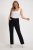 Ulla Popken Basic Mony Tapered Leg Stretch Pants Black - Naisten farkut ja housut isot koot - 