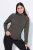 Ulla Popken Basic Long Sleeve Slim Fit Turtleneck Graphite Grey - Naisten hupparit ja collegepaidat isot koot - Mukavat collegepaidat, huput ja neuleet