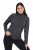 Ulla Popken Basic Long Sleeve Slim Fit Turtleneck Charcoal Grey Melange - Naisten hupparit ja collegepaidat isot koot - Mukavat collegepaidat, huput ja neuleet