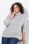Ulla Popken Basic Long Sleeve Slim Fit Turtleneck Light Grey Melange - Naisten hupparit ja collegepaidat isot koot - Mukavat collegepaidat, huput ja neuleet