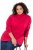 Ulla Popken Basic Long Sleeve Slim Fit Turtleneck Red - Naisten hupparit ja collegepaidat isot koot - Mukavat collegepaidat, huput ja neuleet