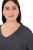 Ulla Popken Back To Basics V-Neck Relaxed Fit Cotton Tee Charcoal Grey Melange - T-paidat - Naisten t-paidat