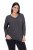 Ulla Popken Back To Basics V-Neck Relaxed Fit Cotton Tee Charcoal Grey Melange - T-paidat - Naisten t-paidat