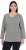 Ulla Popken Back To Basics V-Neck Relaxed Fit Cotton Tee Light Grey Melange - T-paidat - 
