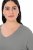 Ulla Popken Back To Basics V-Neck Relaxed Fit Cotton Tee Light Grey Melange - T-paidat - Naisten t-paidat