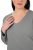 Ulla Popken Back To Basics V-Neck Relaxed Fit Cotton Tee Light Grey Melange - T-paidat - Naisten t-paidat