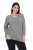 Ulla Popken Back To Basics V-Neck Relaxed Fit Cotton Tee Light Grey Melange - T-paidat - Naisten t-paidat