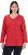 Ulla Popken Back To Basics V-Neck Relaxed Fit Cotton Tee Salsa Red - T-paidat - 