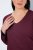 Ulla Popken Back To Basics V-Neck Relaxed Fit Cotton Tee Dark Berry - T-paidat - Naisten t-paidat