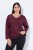 Ulla Popken Back To Basics V-Neck Relaxed Fit Cotton Tee Dark Berry - T-paidat - Naisten t-paidat