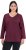 Ulla Popken Back To Basics V-Neck Relaxed Fit Cotton Tee Dark Berry - T-paidat - 