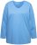 Ulla Popken Back To Basics V-Neck Relaxed Fit Cotton Tee Light Cornflower - T-paidat - 