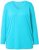 Ulla Popken Back To Basics V-Neck Relaxed Fit Cotton Tee Deep Aqua - T-paidat - 