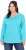 Ulla Popken Back To Basics V-Neck Relaxed Fit Cotton Tee Deep Aqua - T-paidat - 