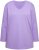 Ulla Popken Back To Basics V-Neck Relaxed Fit Cotton Tee Pale Lilac - T-paidat - 