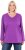 Ulla Popken Back To Basics V-Neck Relaxed Fit Cotton Tee Purple - T-paidat - 