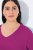 Ulla Popken Back To Basics V-Neck Relaxed Fit Cotton Tee Berry - T-paidat - Naisten t-paidat