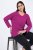 Ulla Popken Back To Basics V-Neck Relaxed Fit Cotton Tee Berry - T-paidat - Naisten t-paidat