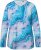Ulla Popken Marble Ski Top with Gaiter Bright Turquoise - Painetut T-paidat naisille - 