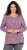 Ulla Popken Geometric Print 3/4 Sleeve Pleated Tee Raspberry - Painetut T-paidat naisille - 