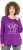 Ulla Popken Metallic Graphic Holiday Tee Dark Purple - Painetut T-paidat naisille - 