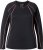 Ulla Popken UPF 50+ Contrast Piping Long Sleeve Tee Black - Painetut T-paidat naisille - 