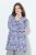 Ulla Popken Allover Printed Pleated Long Sleeve Tee Dark Blue - Painetut T-paidat naisille - Printti-t-paidat naisille