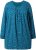 Ulla Popken Pleated Confetti Print Long Sleeve Tee Teal - Painetut T-paidat naisille - 