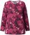 Ulla Popken Abstract Print Long Sleeve Tee Dark Ruby - Painetut T-paidat naisille - 