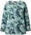 Ulla Popken Abstract Print Long Sleeve Tee Teal Green - Painetut T-paidat naisille - 