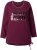 Ulla Popken Your Story Sequined Long Sleeve Tunic Tee Dark Ruby - Painetut T-paidat naisille - 